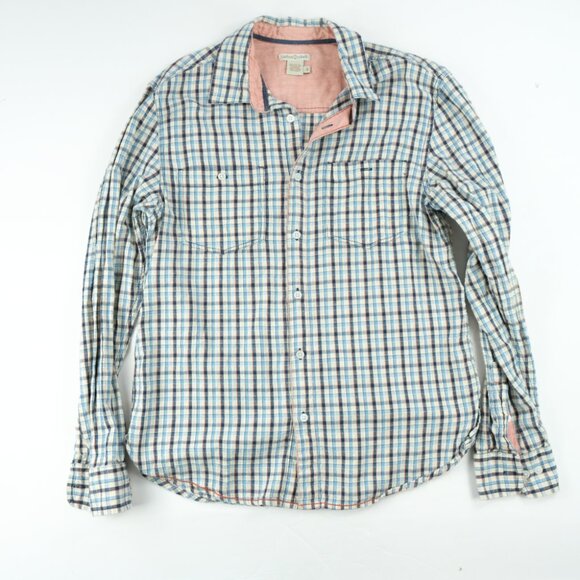 Carbon Other - Carbon 2 Cobalt Mens Textured Plaid Button front Long Sleeve Shirt Size Small